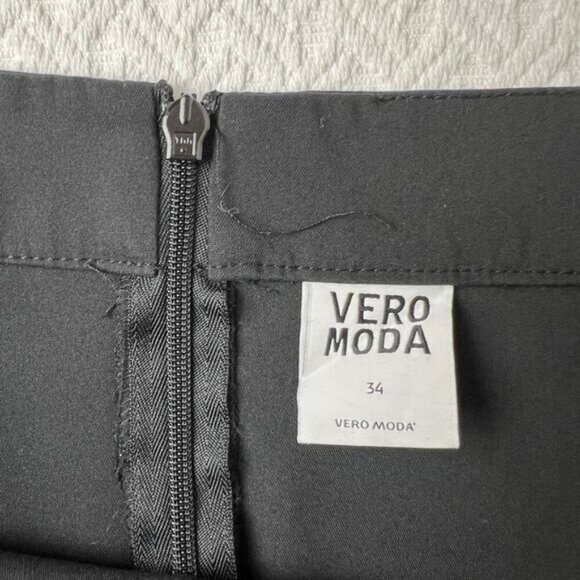 Vero Moda Women's Size 34 Black Alma Mini Short Skirt Zipper Wrap Asymmetrical - Picture 2 of 9